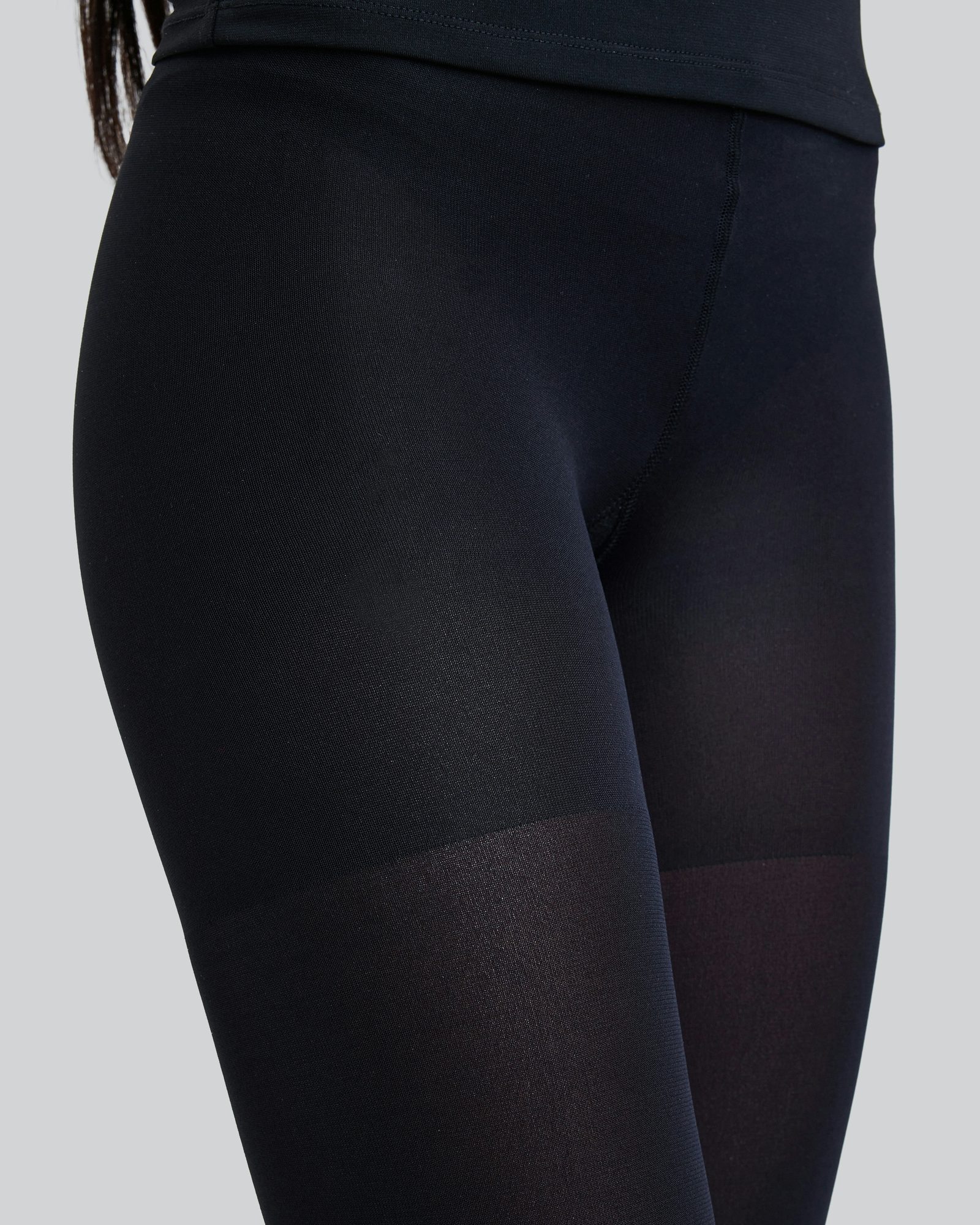Zip-up shaping tights - Black - Ladies