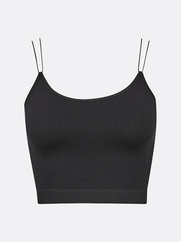 Buff Bunny XS Black Ribbed Cropped Bra Top – St. John's Institute