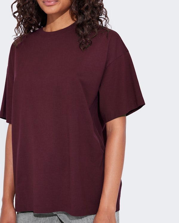 Vinröd Daria t-shirt | Dam | Bik Bok