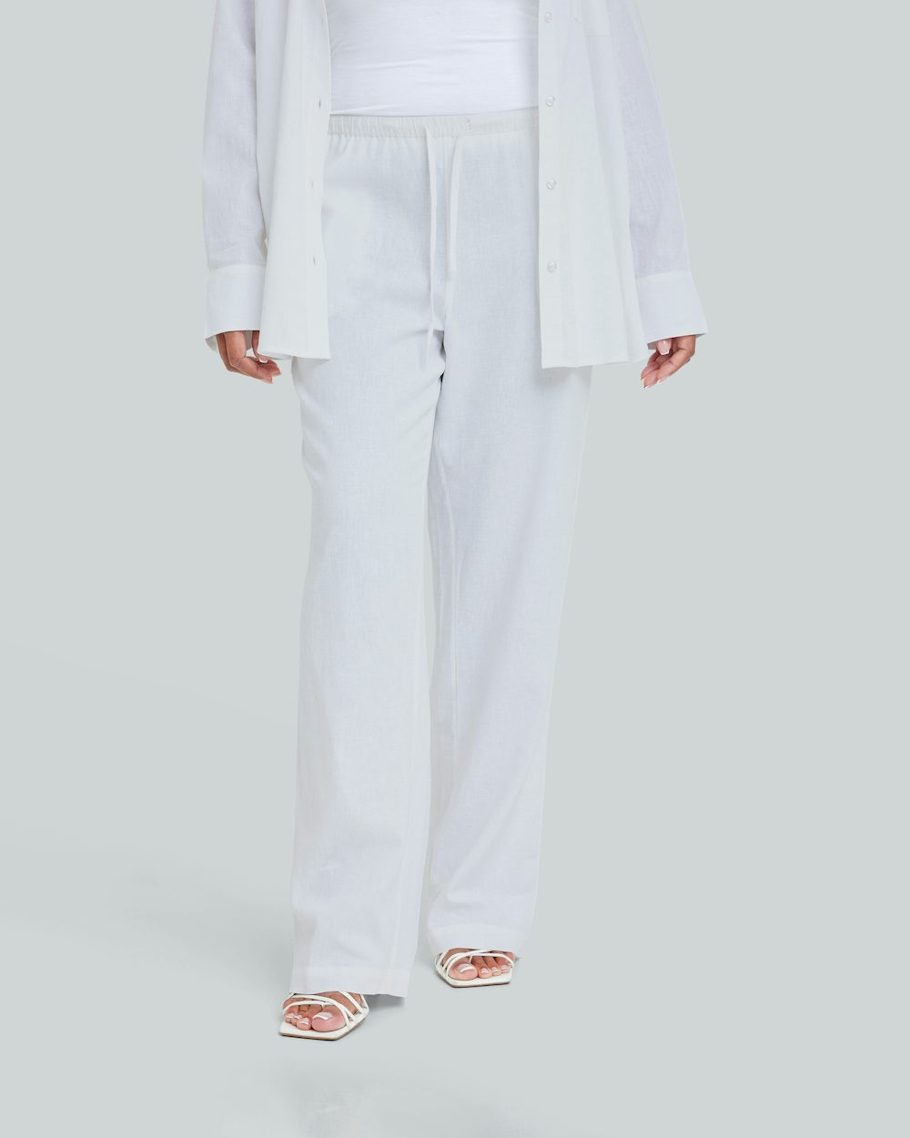 White straight pants