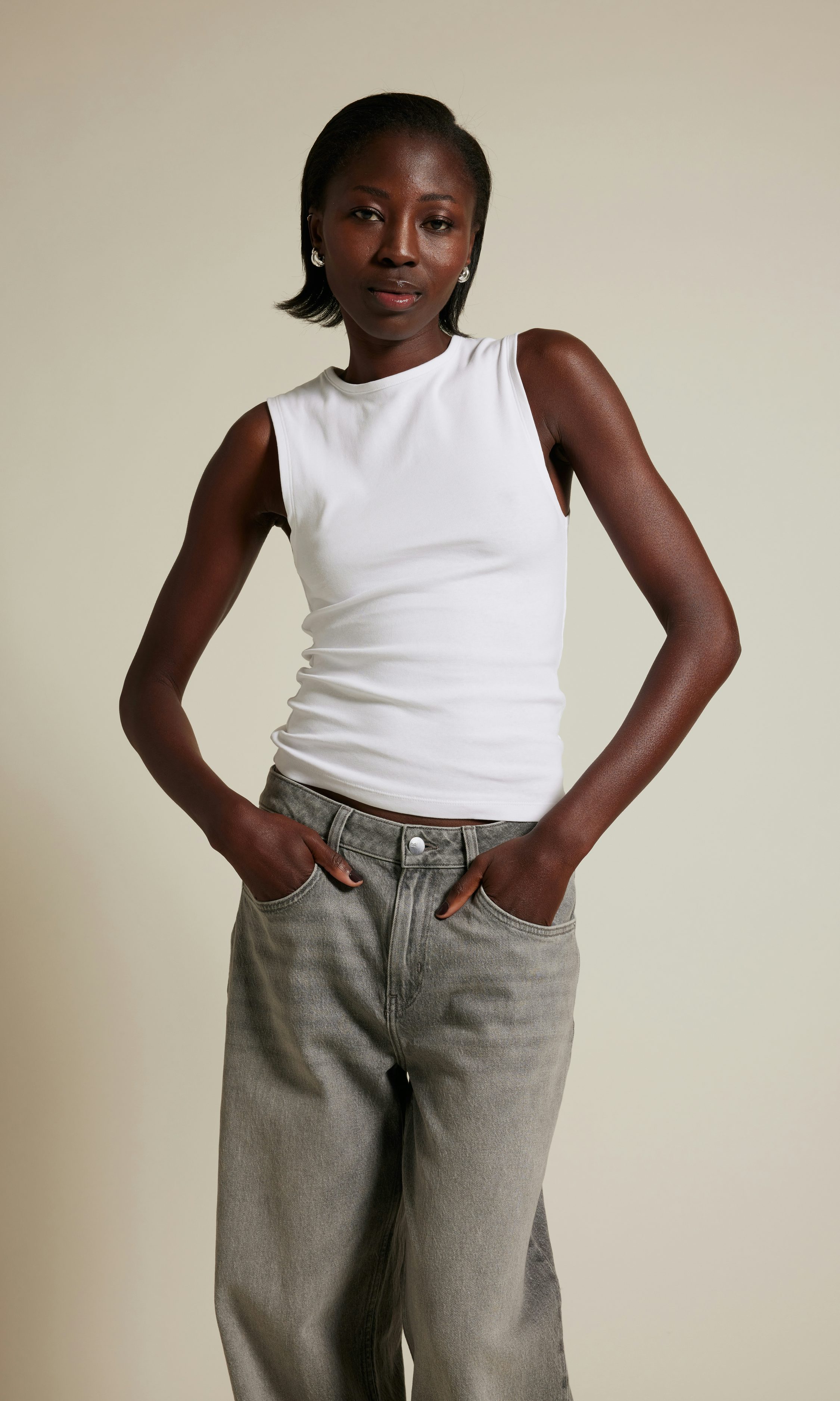 ◆BADBLOOD◆ Mystic Tank Slim Fit White w-tnk25-011 0780. Supima® Extended Tank Top - White – ASRV