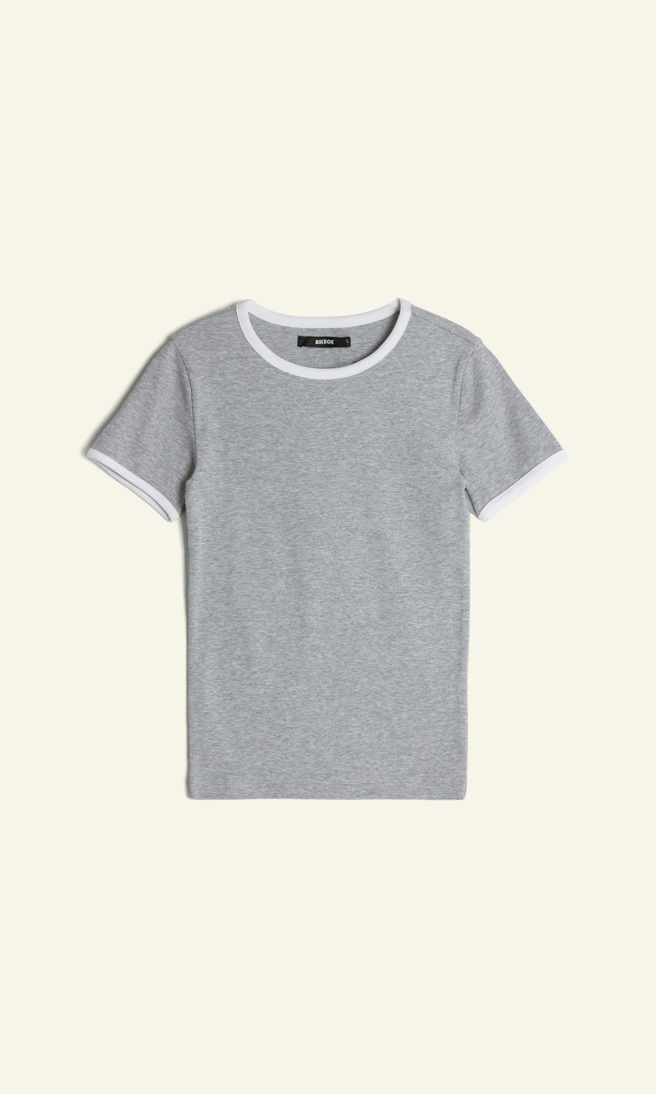 [teket] / ☆ 25SS Symbol Tee / Melange Gray Grey melange TS Basic Tee contrast Lt Grey | Women | Bik Bok