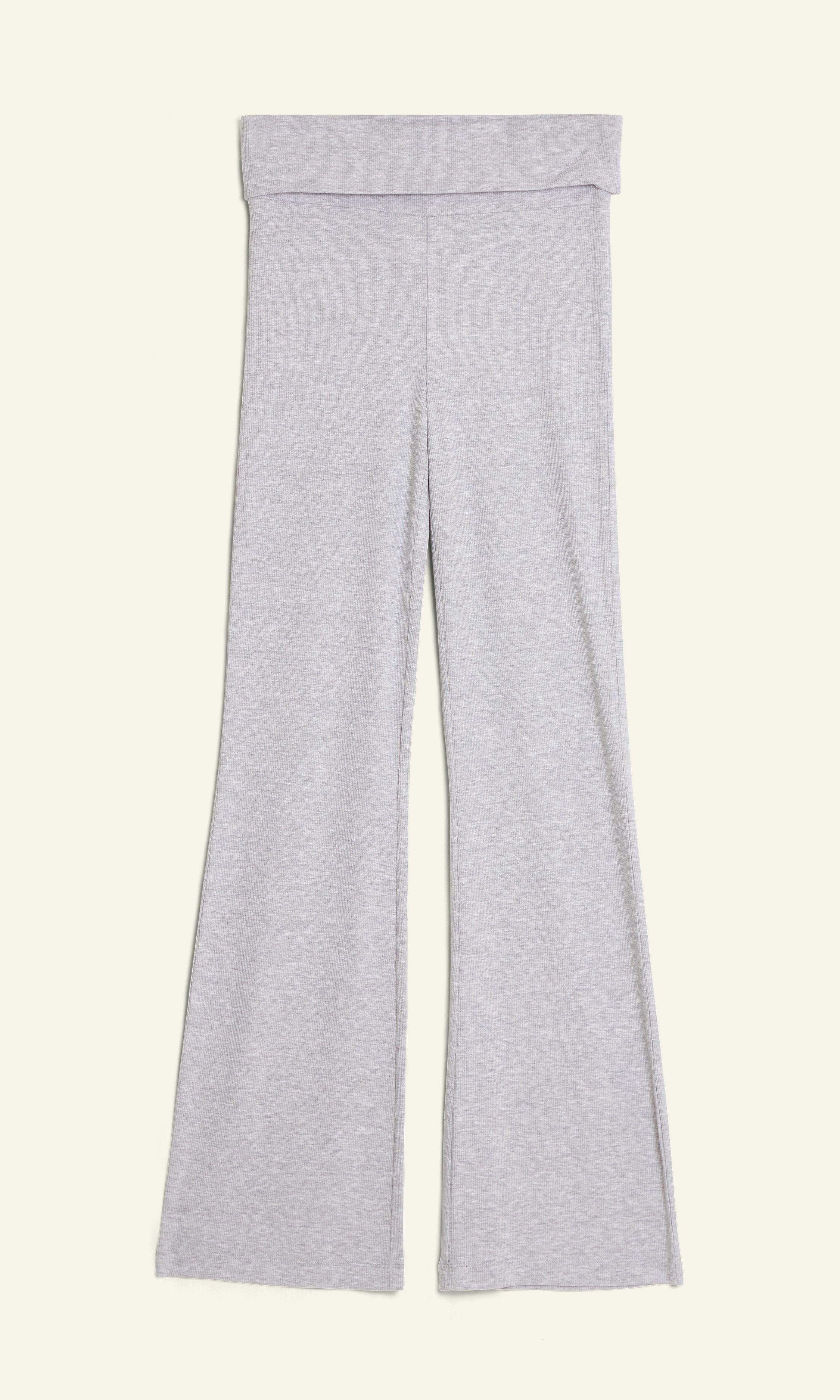 Grey melange NW Cotton Rib yoga pant | Women | Bik Bok