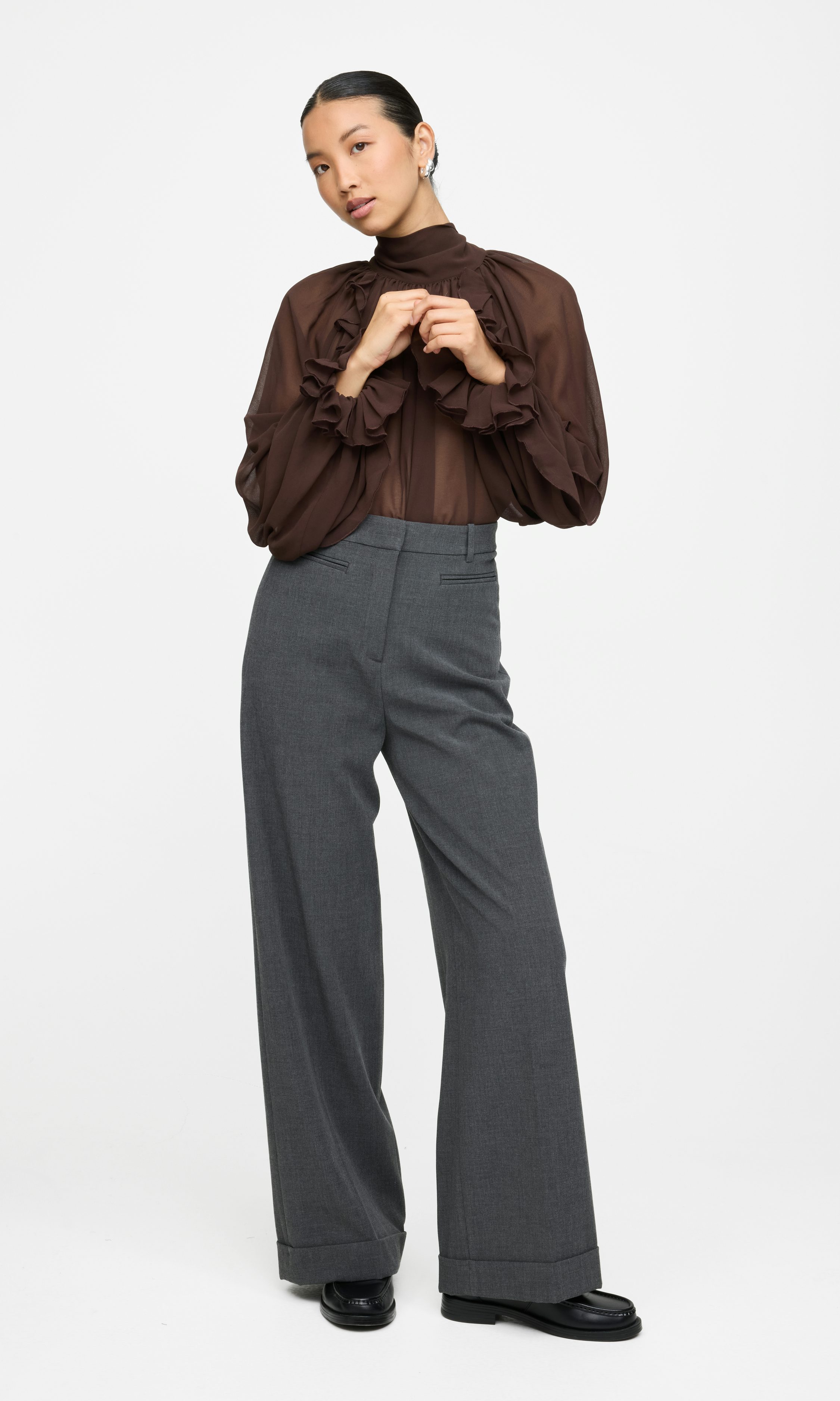 Dark grey PW Cami | Women | Pants - Suit pants Bik Bok