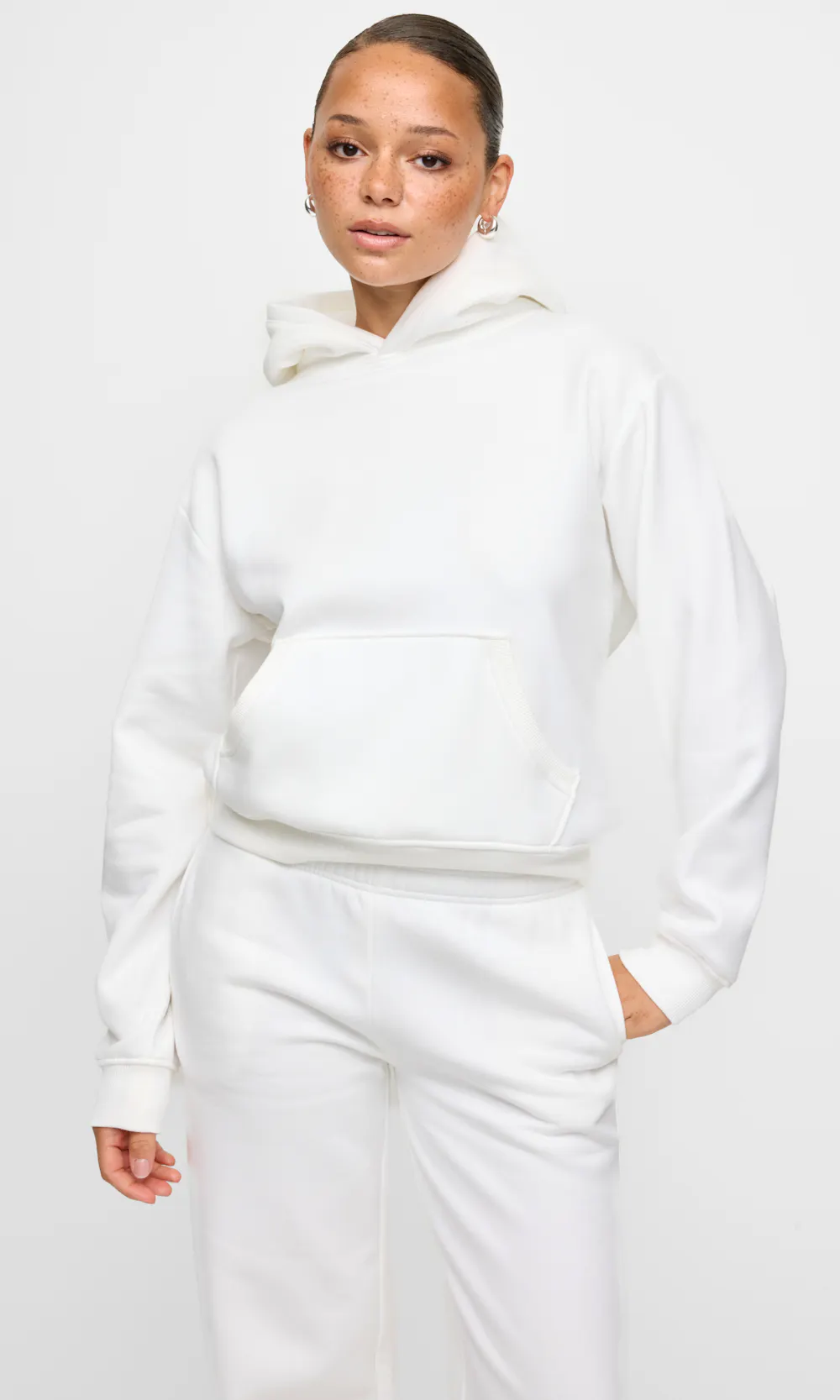 White SH Basic Hoodie | Women | Tops - Hoodie Bik Bok